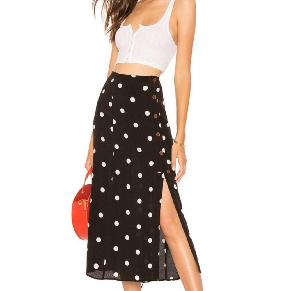 Free People Black Polka Dot Skirt